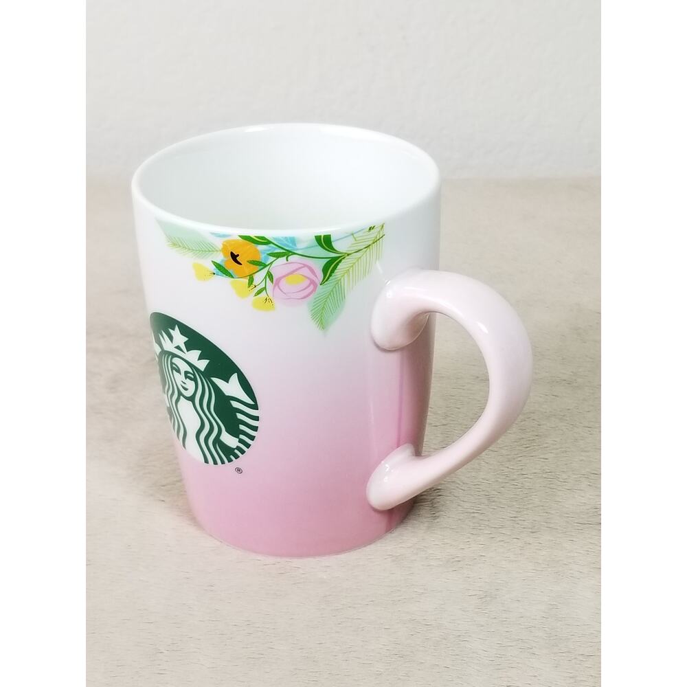 Starbucks Pink Coffee Mug 10oz Mermaid Logo 2020 Teacup Thankful 4" Collectible - Picture 3 of 14